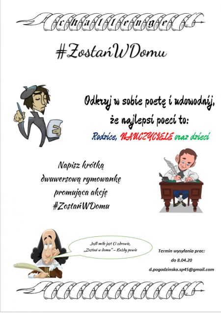 ZOSTAŃ W DOMU - BĄDŹ POETĄ/PISZ WIERSZE