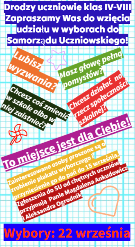 Wybory do Samorządu Szkolnego